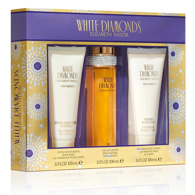 Elizabeth Taylor Ladies White Diamonds 3pcs EDT Gift Set Fragrances 719346308816