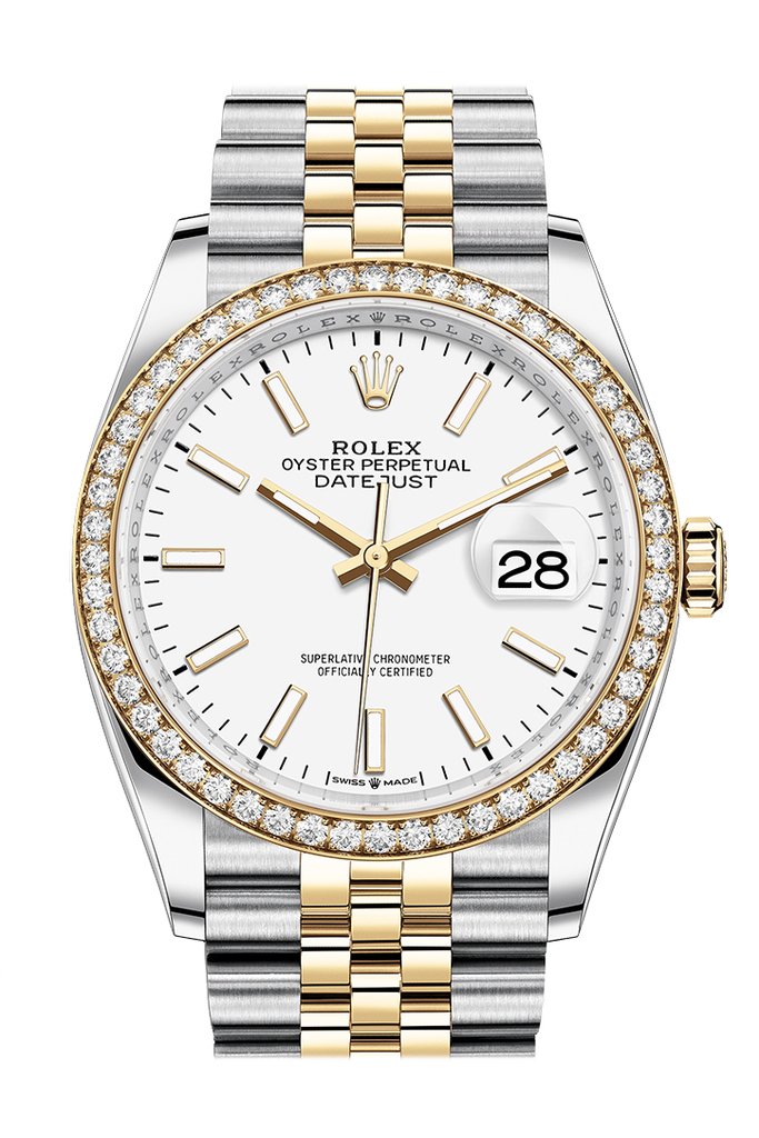 Rolex Datejust 36 White Dial Mens Steel and 18kt Yellow Gold Jubilee Watch 126283WSJ