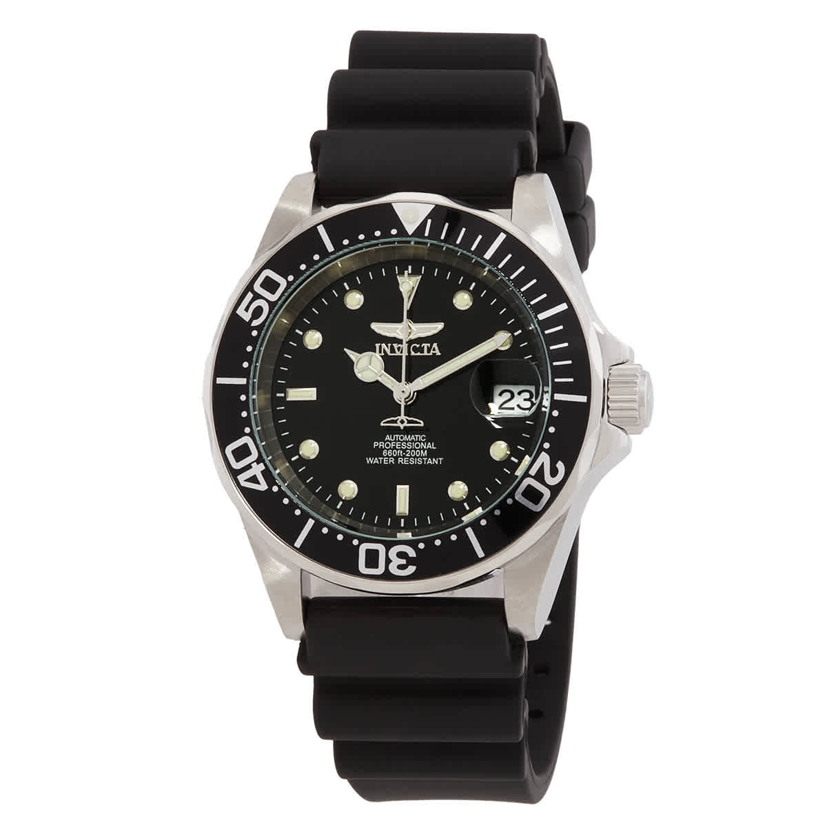 NWT Invicta Pro Diver Automatic Steel Black Rubber Men\'s Watch Invicta Pro Diver Automatic Men main image 3