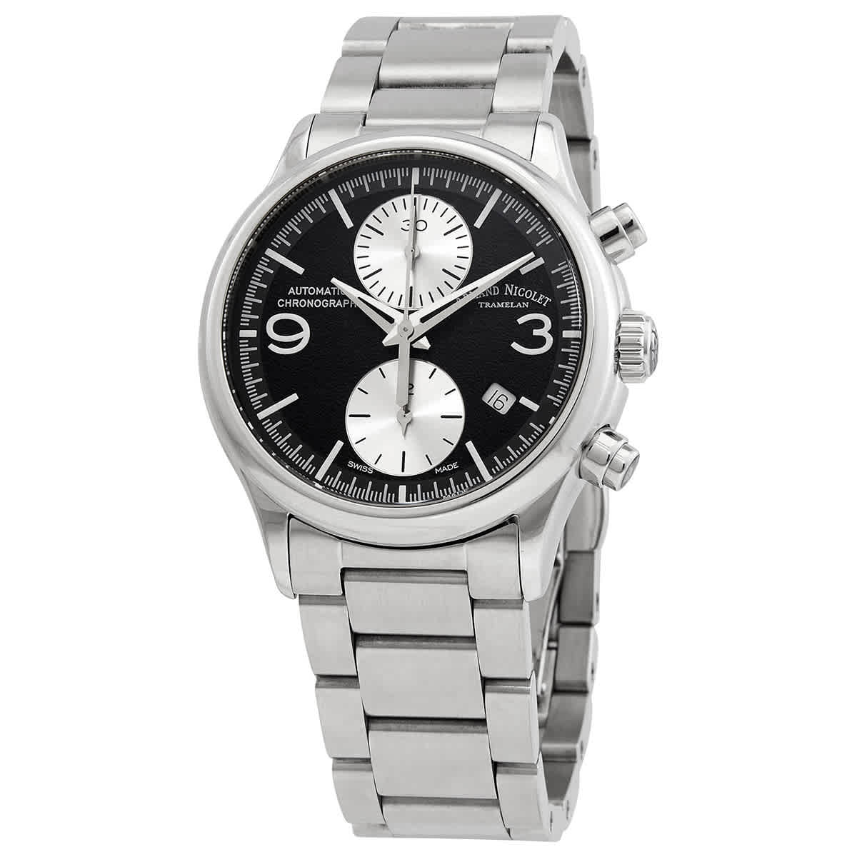 Armand Nicolet MHA Chronograph Automatic Black Dial Mens Watch A844HAA-NR-M2850A 1600$