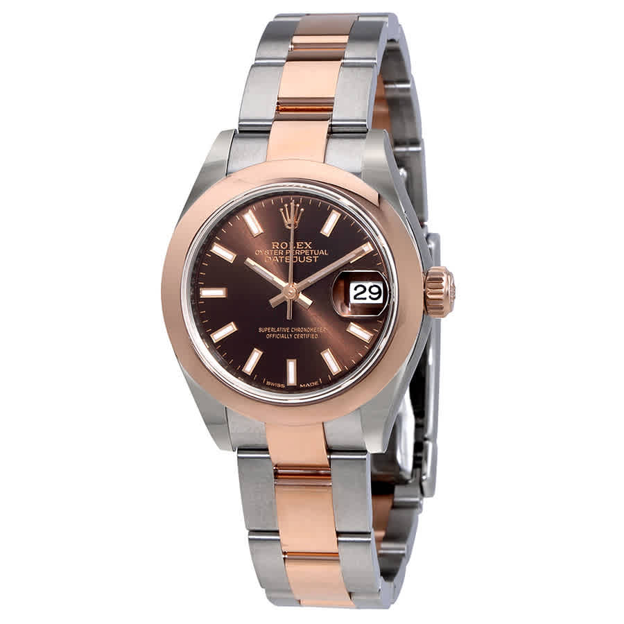 Rolex Lady Datejust Chocolate Dial Steel and 18K Everose Gold Oyster Watch 279161CHSO