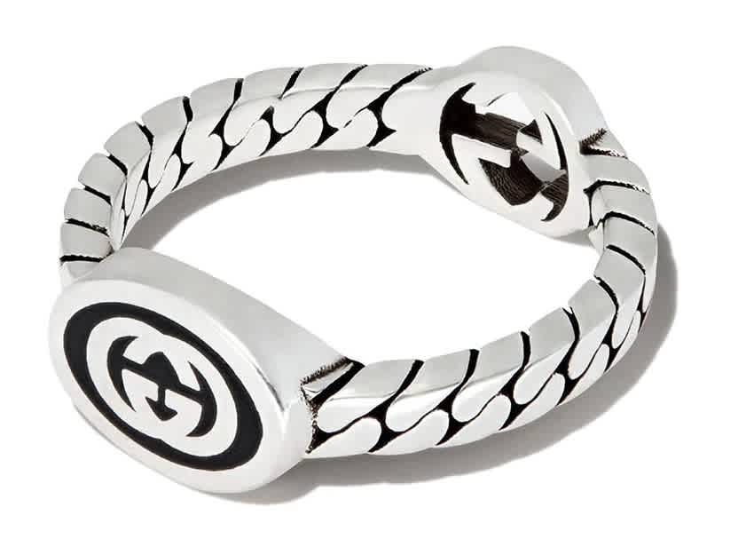 Wide ring with interlocking g motif deals