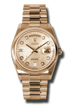 Rolex DayDate Champagne Dial 18K Everose Gold President Automatic Mens Watch 118205CJDP
