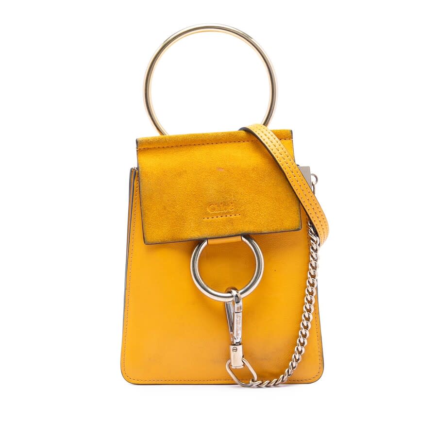 Pre-owned Chloe Mini Calfskin and Suede Faye Bracelet Bag Ladies 03-18-99-65
