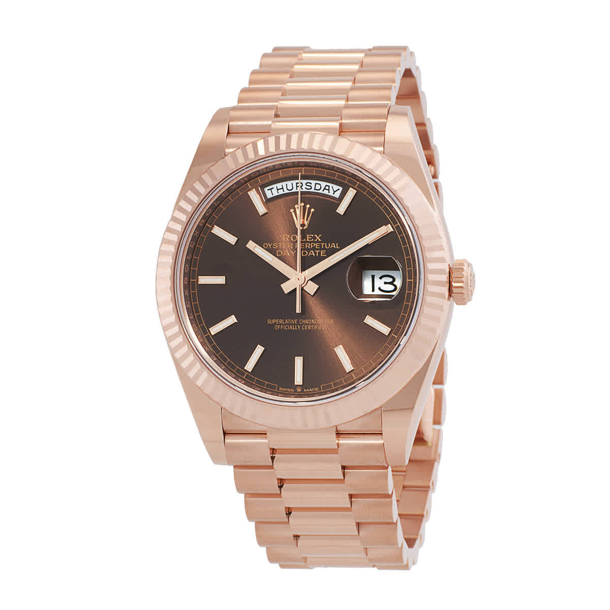 Rolex DayDate 40 Chocolate Dial Automatic Chronometer Mens Watch M2282350053