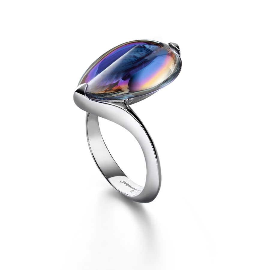 Baccarat Sterling Silver Mirror Crystal Statement Ring 2805015 135$