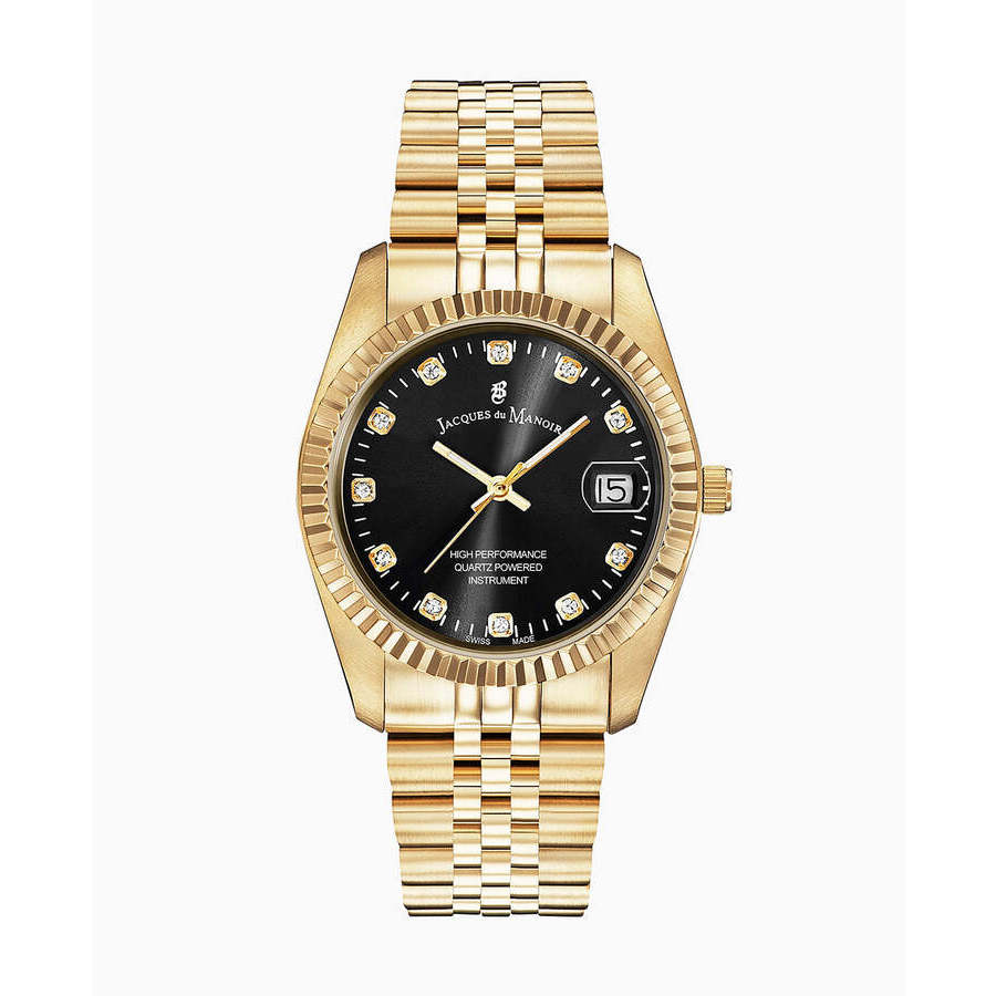 Jacques Du Manoir Inspiration Elegance Diamond Black Dial Ladies Watch NRO.21