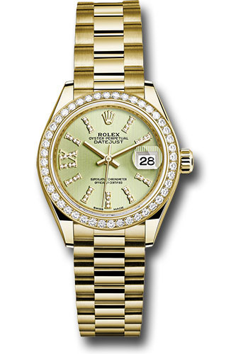 Rolex Lady Datejust Linden Green Stripe Dial 18 Carat Yellow Gold President Watch 279138LGNSRDP 37715$