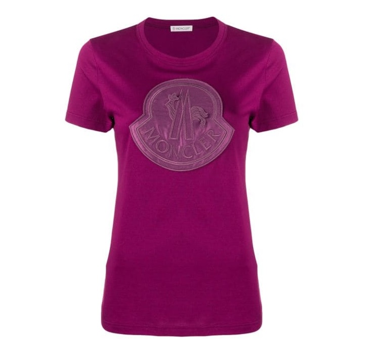 Moncler Ladies Logo Patch T-Shirt in 