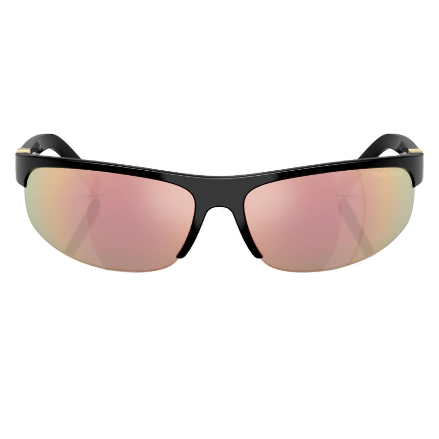 Miu Miu Woman Sunglass MU A02S -  Frame color: Black, Lens color: Dark Grey Mirror Pink