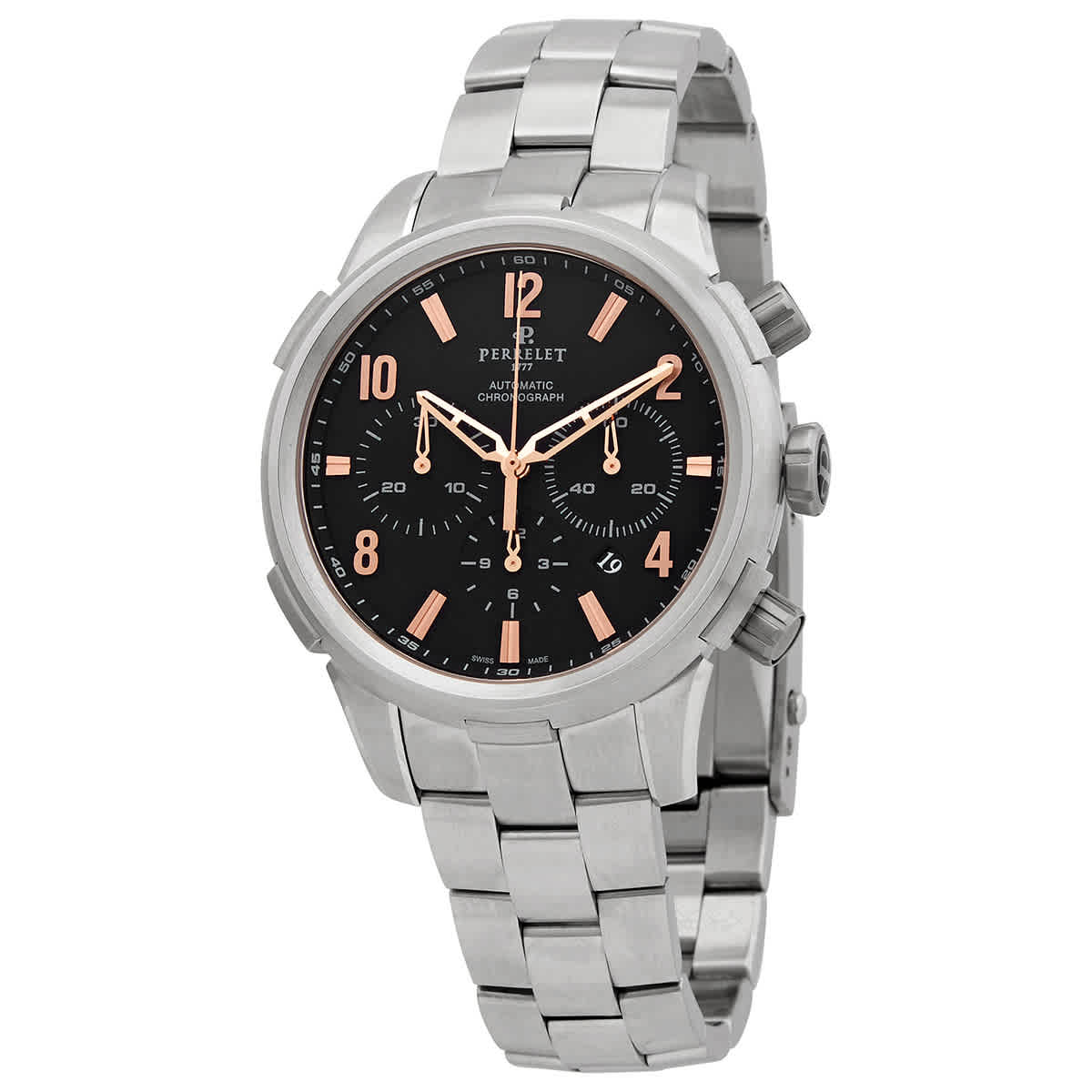 Perrelet Class T Chrono Automatic Black Dial Mens Watch A1069/C