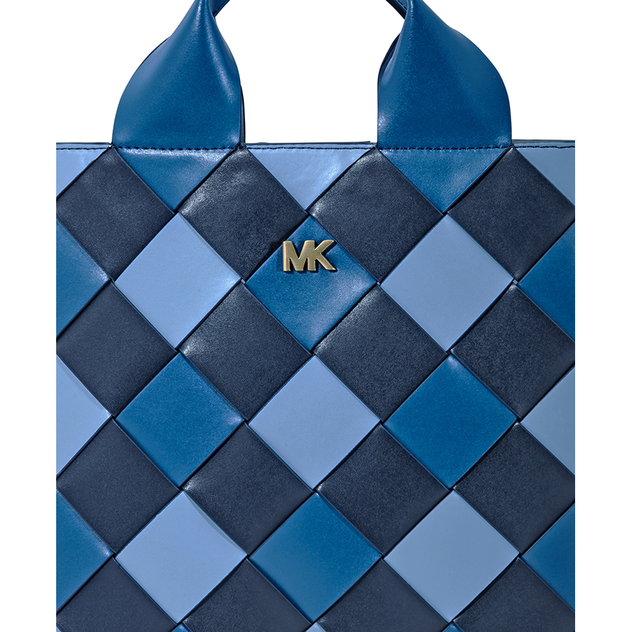 michael michael kors mott woven leather market tote