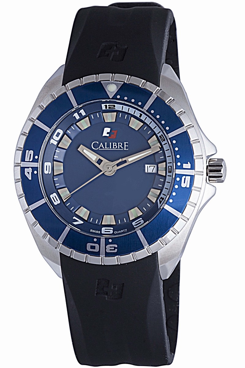 Calibre Sea Knight Blue Dial Black Rubber Strap Mens Watch SC-4S2-04-001-3 226$