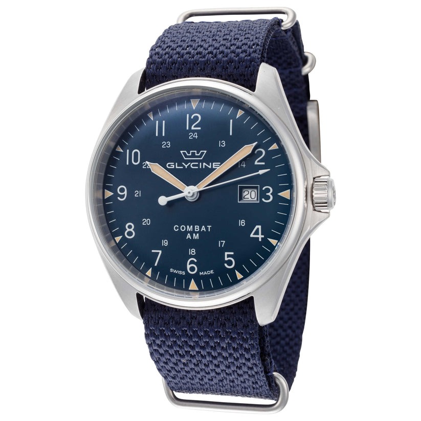 Glycine Combat 6 Vintage Automatic Blue Dial Mens Watch GL0457 399$