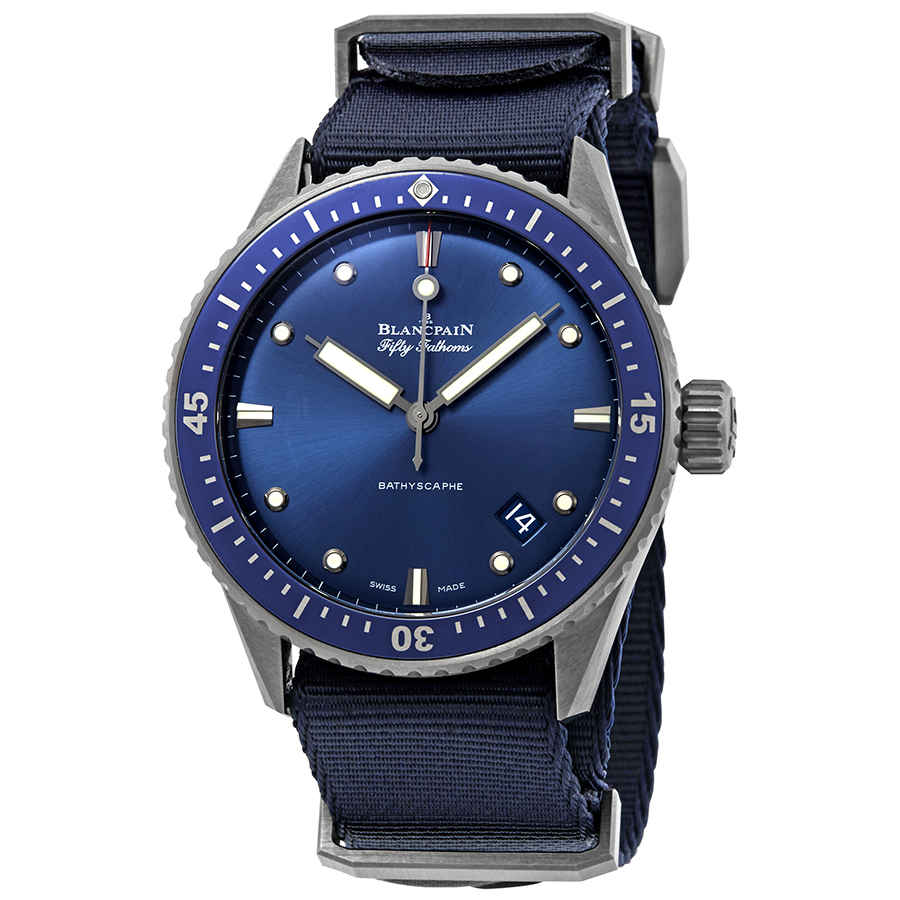 Blancpain Fifty Fathoms Bathyscaphe Automatic Blue Dial Mens Watch 5000-0240-NAOA 10950$