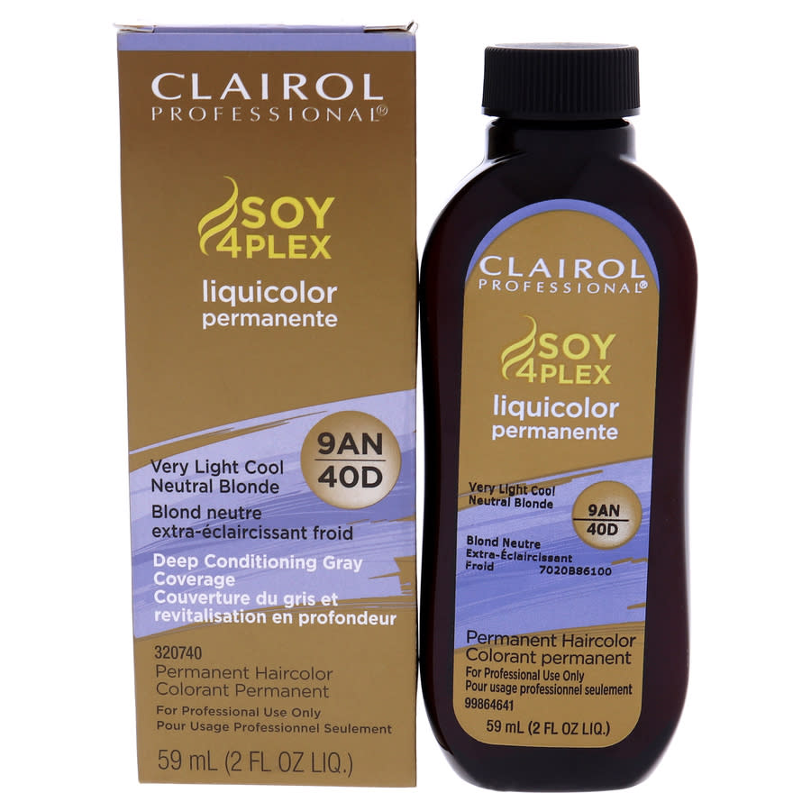 Clairol Soy 4 Plex Liquicolor Permanent Hair Color 2 oz 40D Very Light Cool Neutral Blonde Hair Care 381519048517