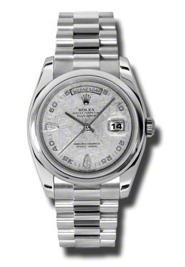 Rolex DayDate Meteorite Dial Platinum President Automatic Ladies Watch 118206MTDP