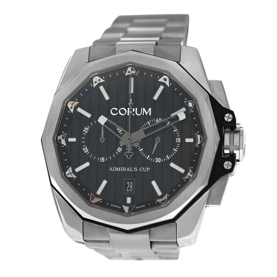 Pre-owned Corum Admirals Cup AC-ONE Chronograph Automatic Black Dial Mens Watch A11604001 3075$