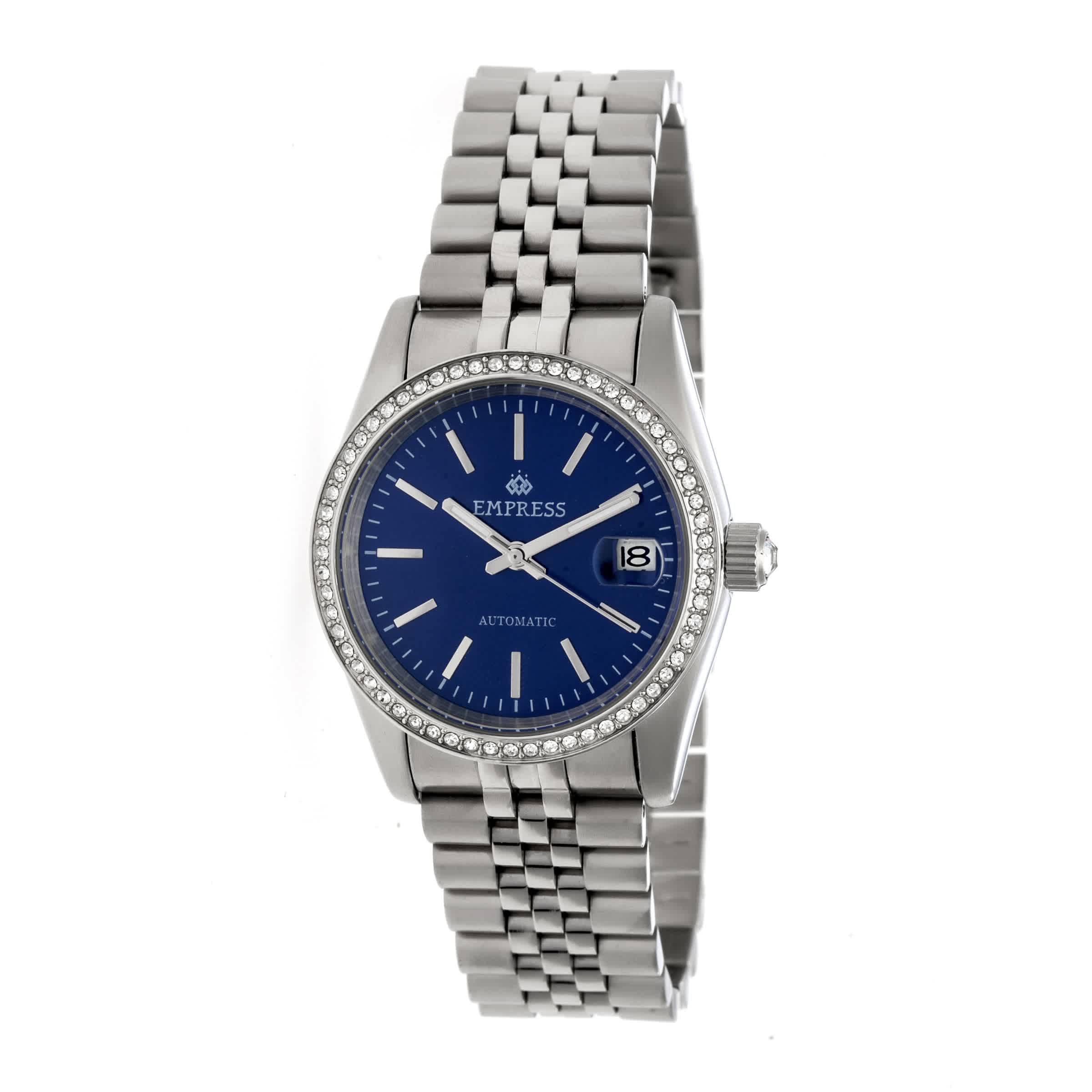 Empress Constance Automatic Crystal Blue Dial Ladies Watch EMPEM1504