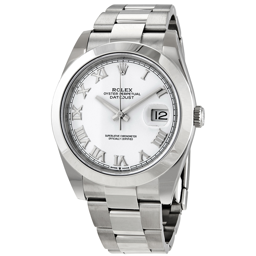 Preowned Rolex Datejust 41 Automatic White Dial Mens Watch 126300WRO