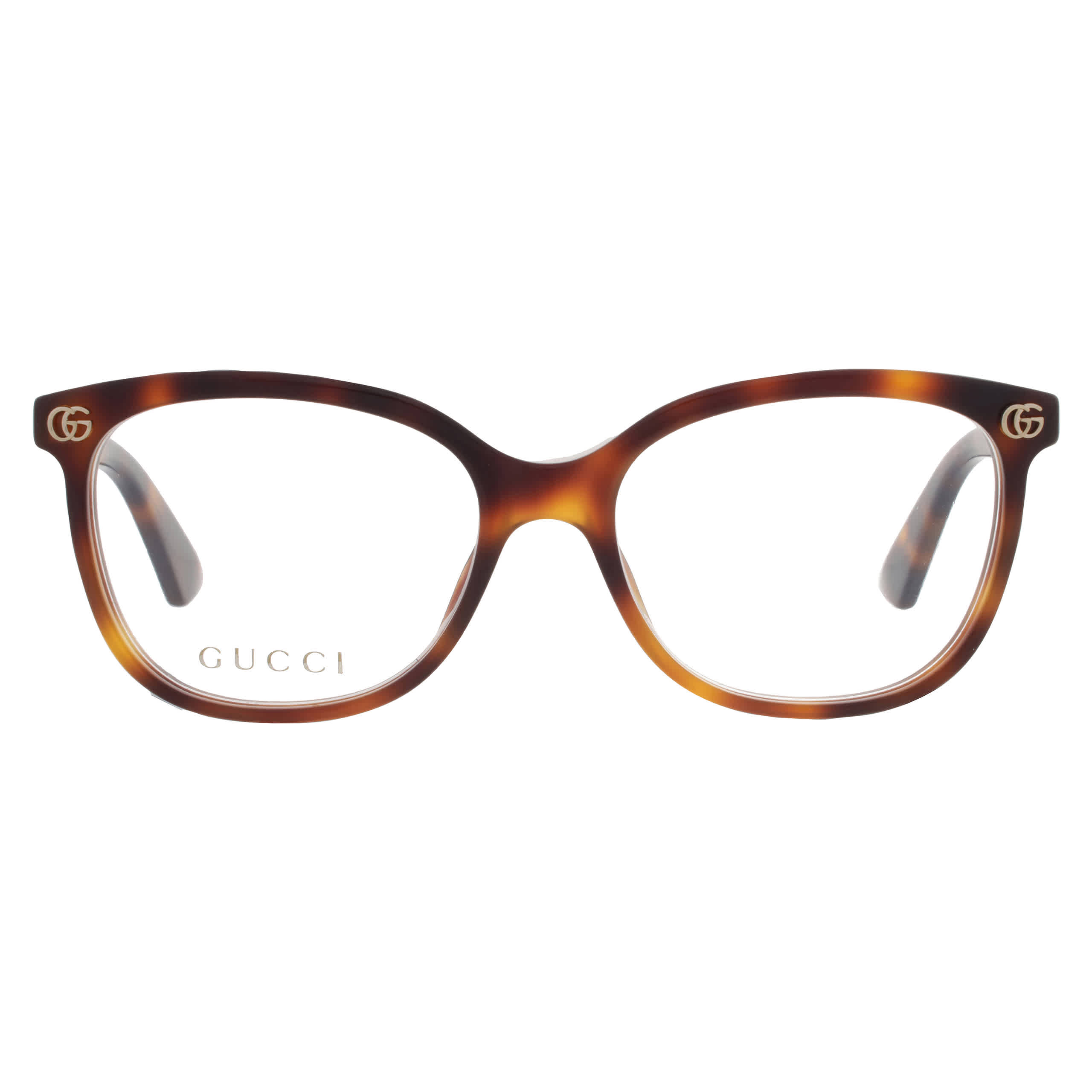 Gucci Square Full Rim Tortoiseshell Eyeglasses — Brown