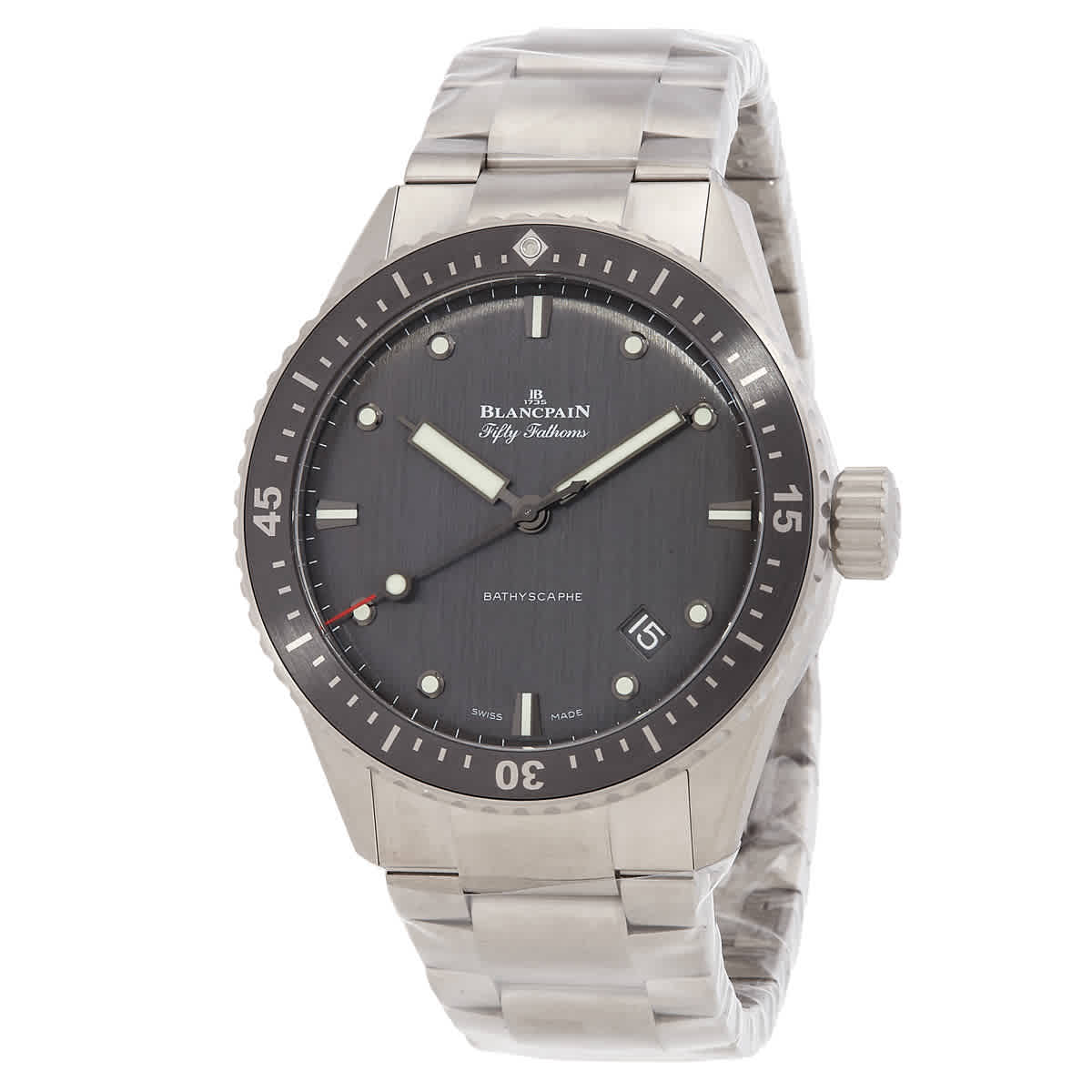 Blancpain Fifty Fathoms Automatic Grey Dial Mens Watch 5000 1210 98S