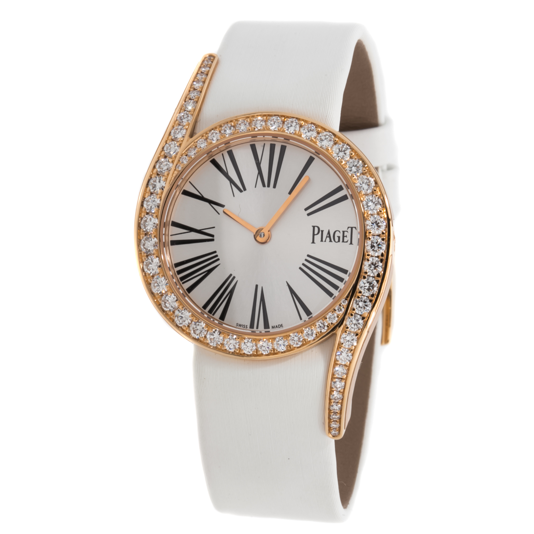 Piaget Limelight Silver Dial 18kt Rose Gold Diamond Ladies Watch GOA38161 26360$