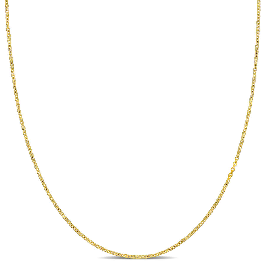 AMOUR 1 mm Round Cable Chain Necklace In 14K Yellow Gold – 18 In