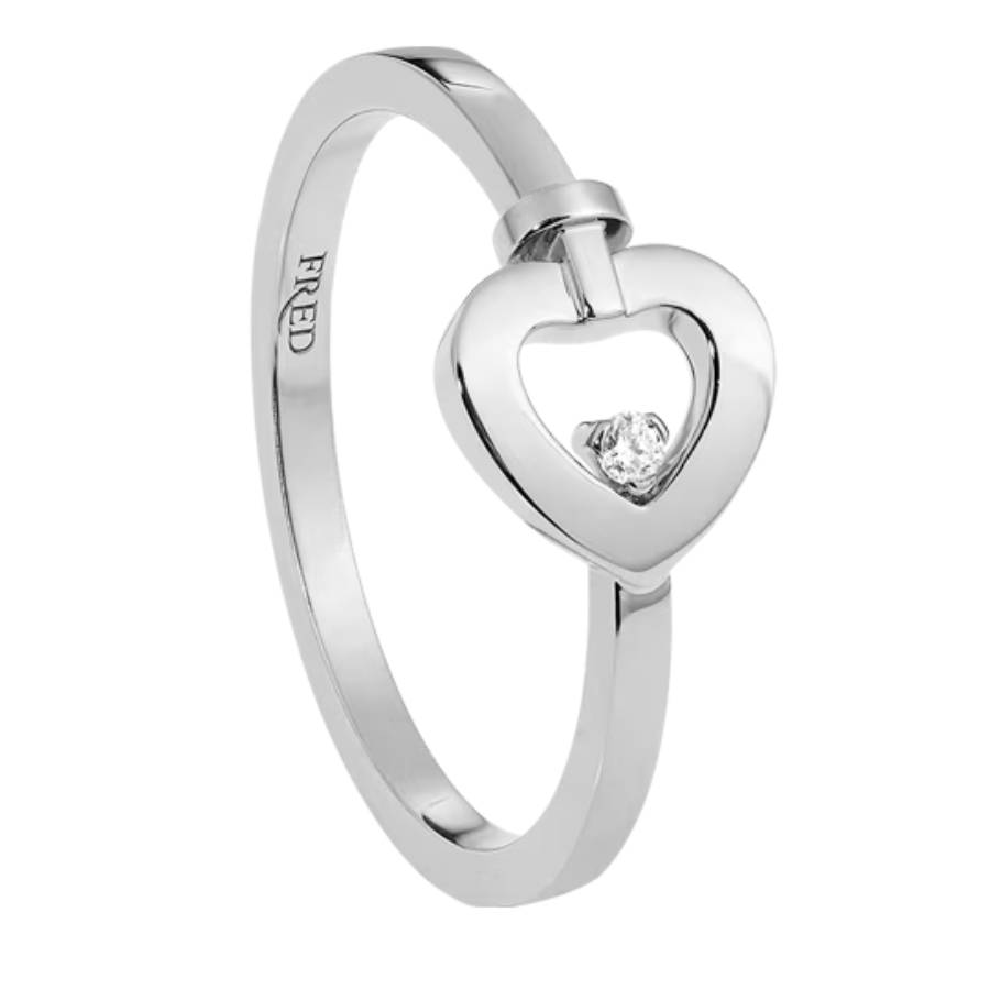 FRED Pretty Woman Mini Ring in White Gold with Diamond Size 54 1298$