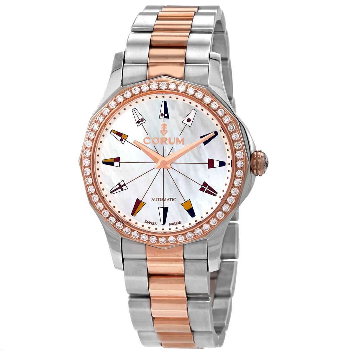 Corum Admiral Automatic Diamond Mother of Pearl Dial Ladies Watch 400.100.29/V200 PN13