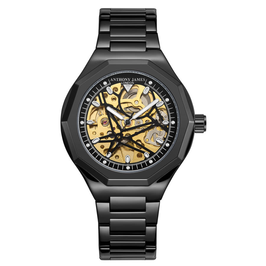 Anthony James Sports Skeleton Gold-tone Dial Mens Watch AJ015N2