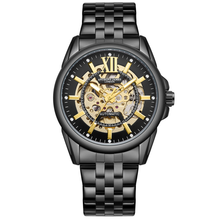 Anthony James Mystique Automatic Gold-tone Dial Mens Watch AJ013N2