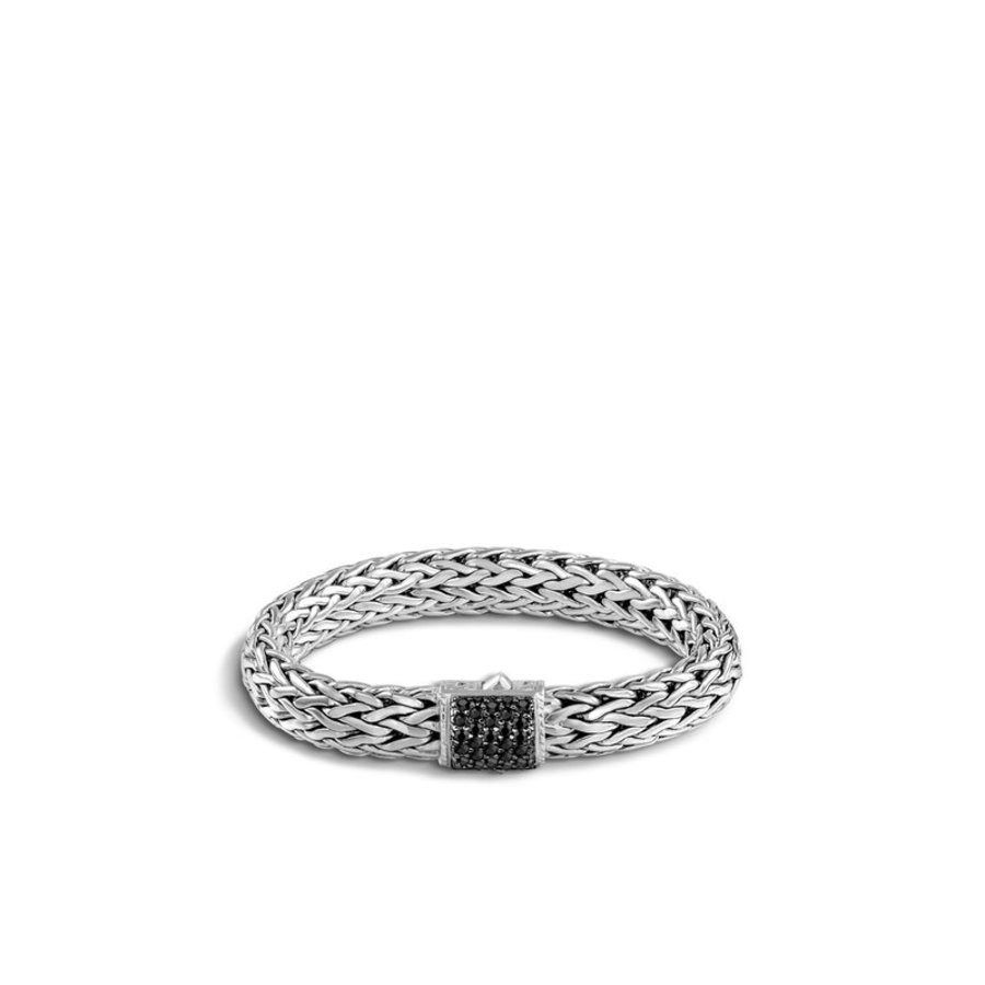 John Hardy Classic Chain Black Sapphire Sterling Silver Large Bracelet - Bbs94052blsxm 1530$