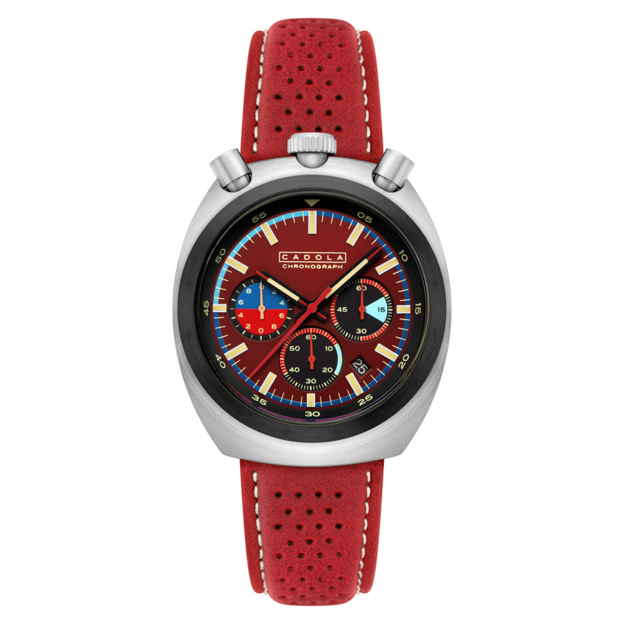 Cadola Testa Di Toro Chronograph Quartz Red Dial Mens Watch CD-1058-05 159$