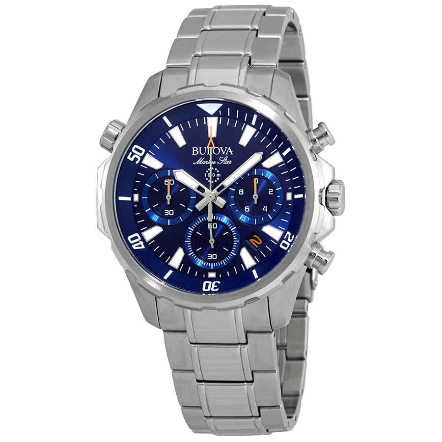 Bulova Marine Star Chronograph Blue Dial Mens Watch 96B256 269$
