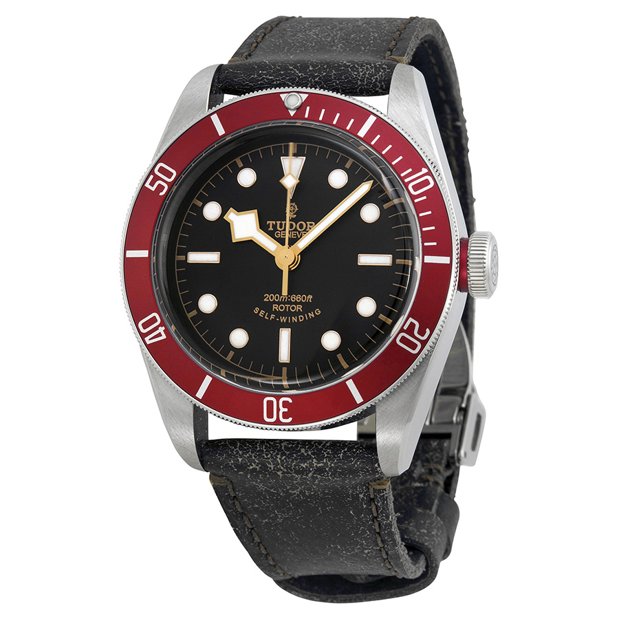 Pre-owned Tudor Heritage Black Bay Black Leather Mens Watch 79220R-BKLS 2995$