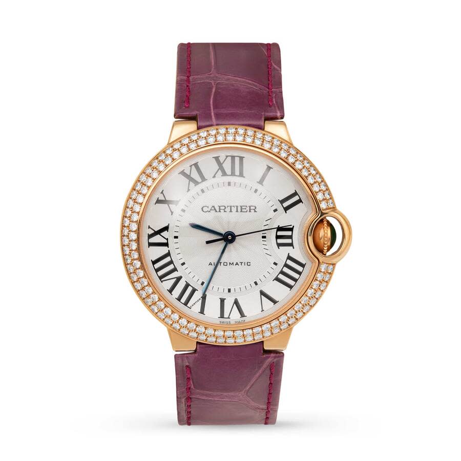 Preowned Cartier Ballon Bleu De Cartier Diamond Silver Dial Unisex Watch WE900551