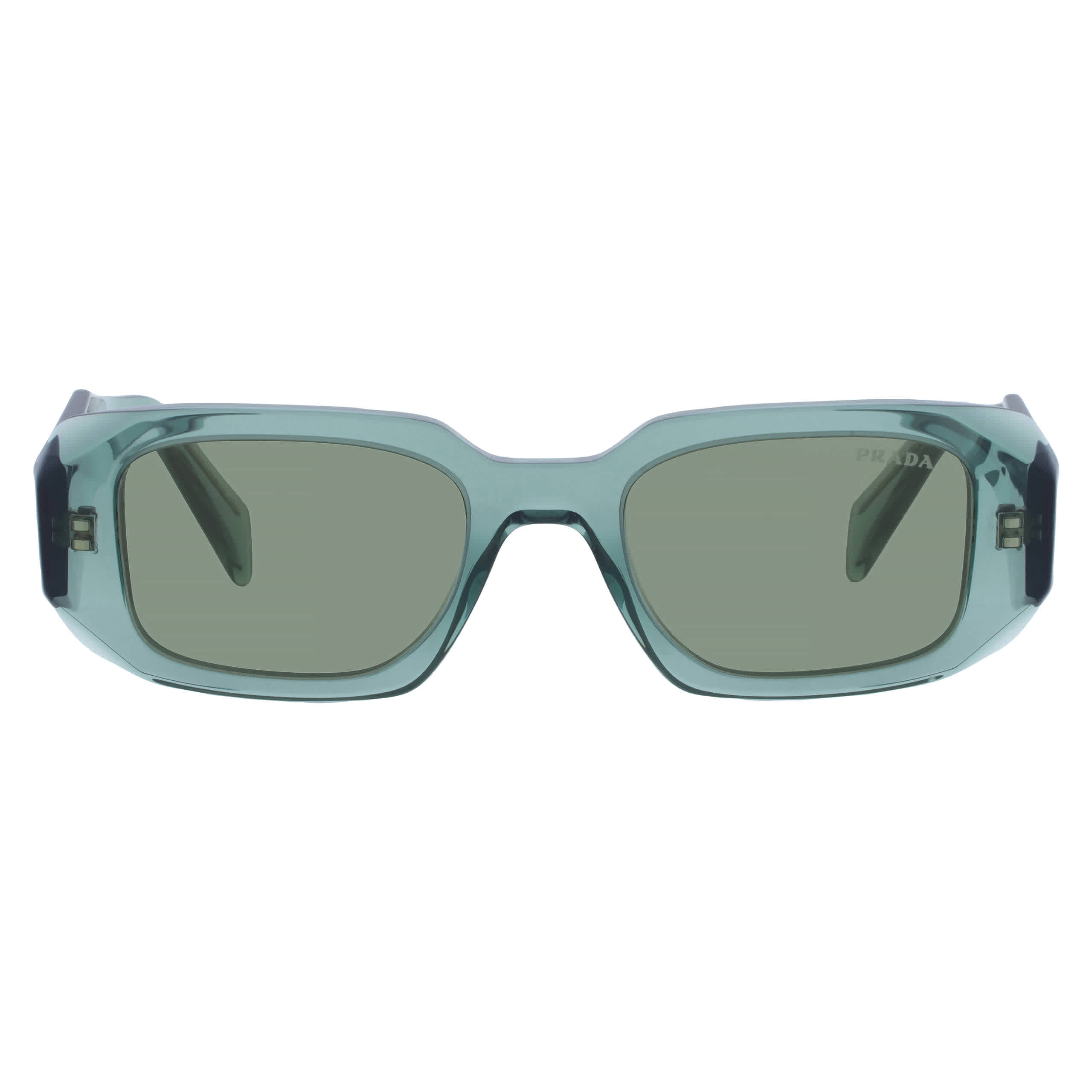 Prada Woman Sunglass PR 17WS -  Frame color: Transparent Sage, Lens color: Green Mirror Internal Silver