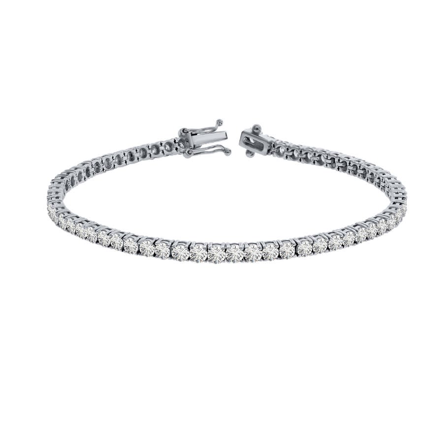 Maulijewels 25 Carat Brilliant Cut Round Lab Grown Diamond 7 Tennis Bracelet For Women In 14K Solid White Gold 2100$