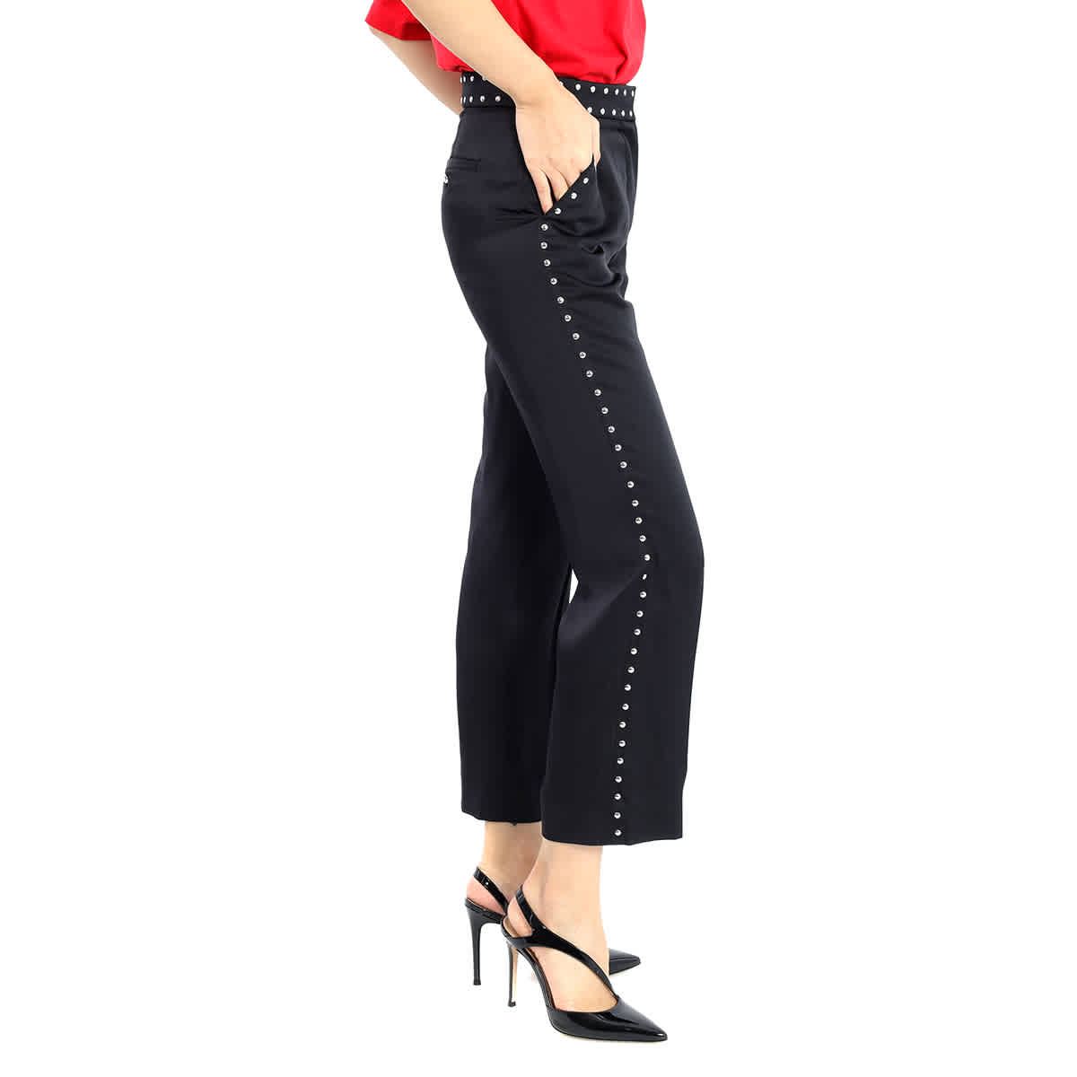 Black Tailoring Studded Flared Trousers