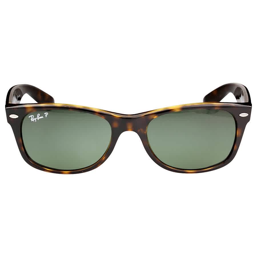 Ray-Ban Unisex Sunglass New Wayfarer Classic - Frame color: Tortoise, Lens color: G-15 Green Polarized
