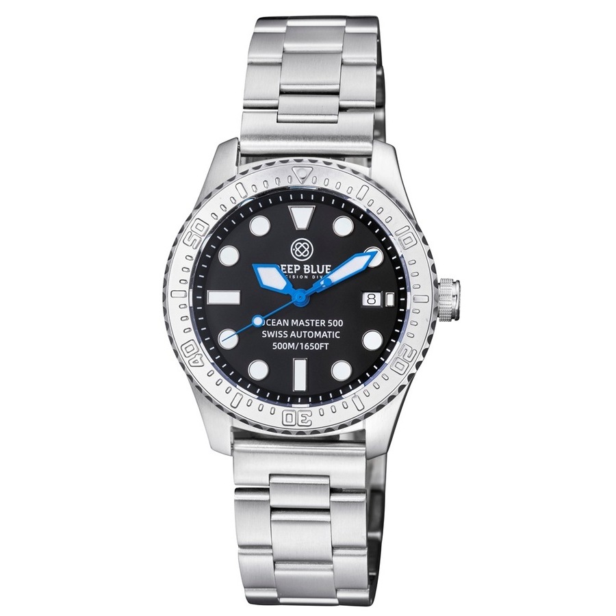 Deep Blue Ocean Master 500 Automatic Black Dial Mens 40 mm Watch OM500BLKBLURNDHRBRCLTOYS