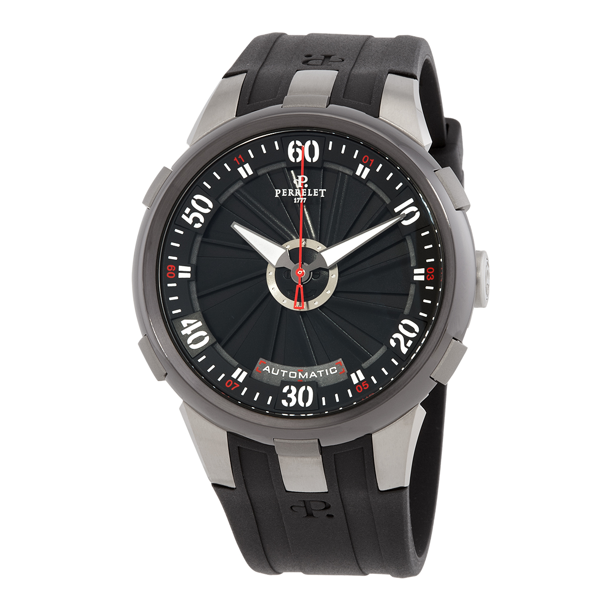 Pre-owned Perrelet Turbine XL Automatic Black Dial Mens Watch A1050/1