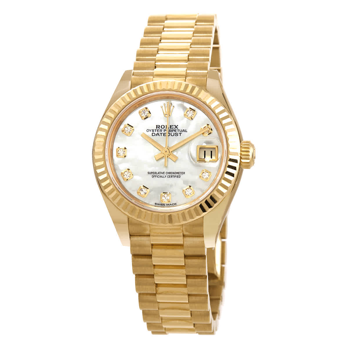Rolex Lady Datejust Automatic Chronometer Diamond White Mother of Pearl Dial Ladies Watch 279178MDP