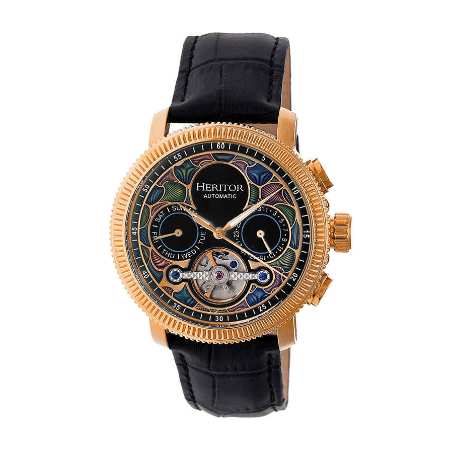 Heritor Aura Vitreous Enamel Semi-Skeleton Dial Mens Watch HR3503