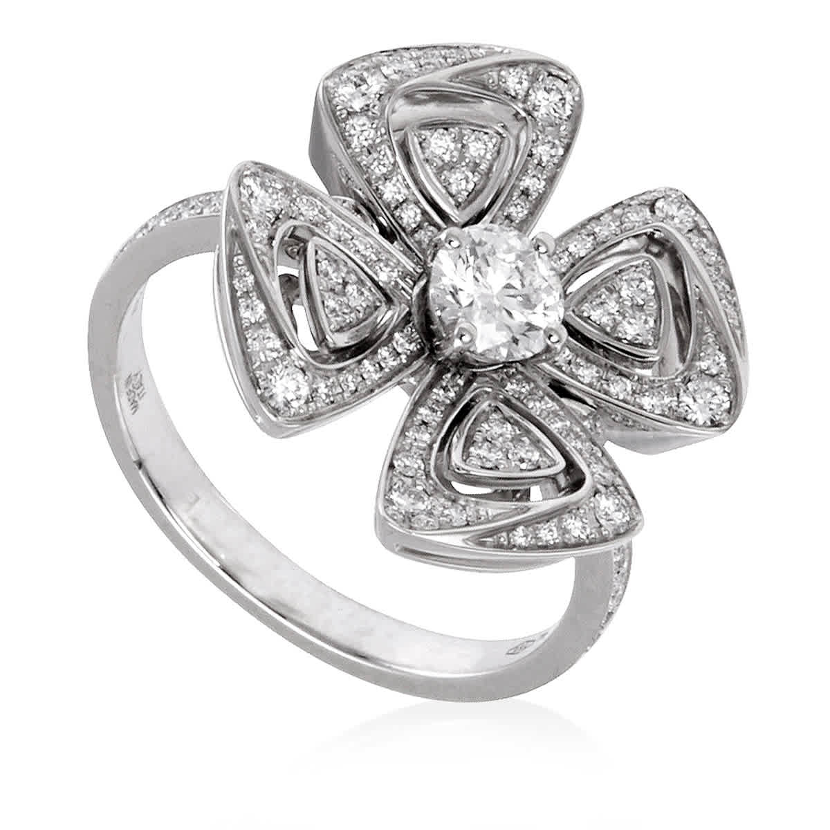 Bvlgari Fiorever Ladies 18k White Gold Ring Size 55 6720$