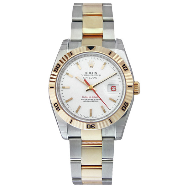 Preowned Rolex Oyster Perpetual Silver Dial Mens Watch 116261WSO