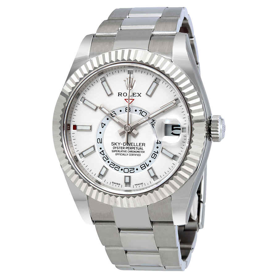 Rolex SkyDweller White Dial Automatic Mens Oyster Watch 326934WSO