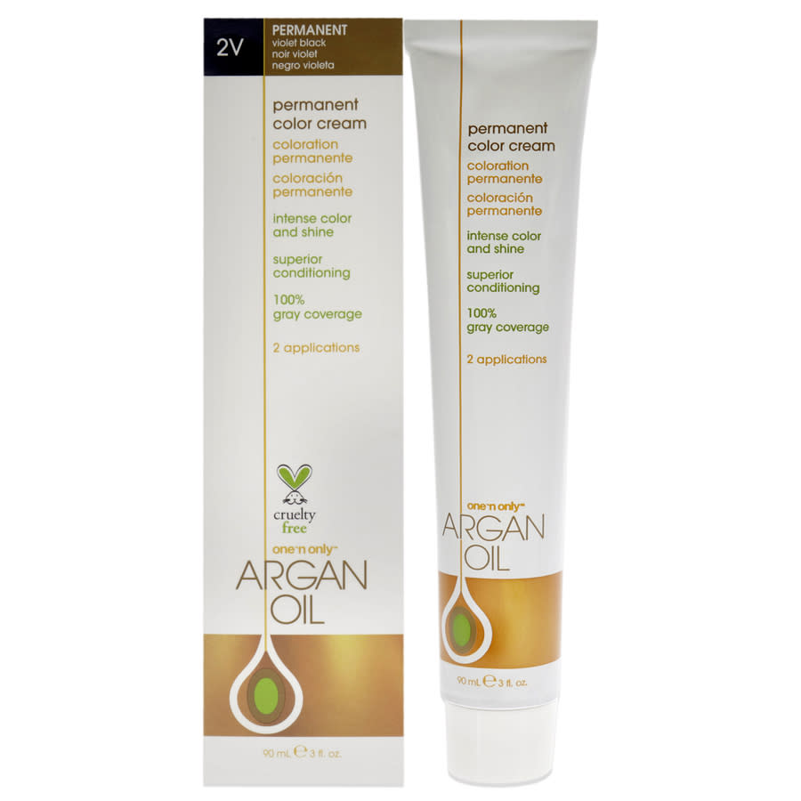 One n Only Argan Oil Permanent Hair Color Cream 3 oz 2V Violet Black Hair Care 840061000317 13$