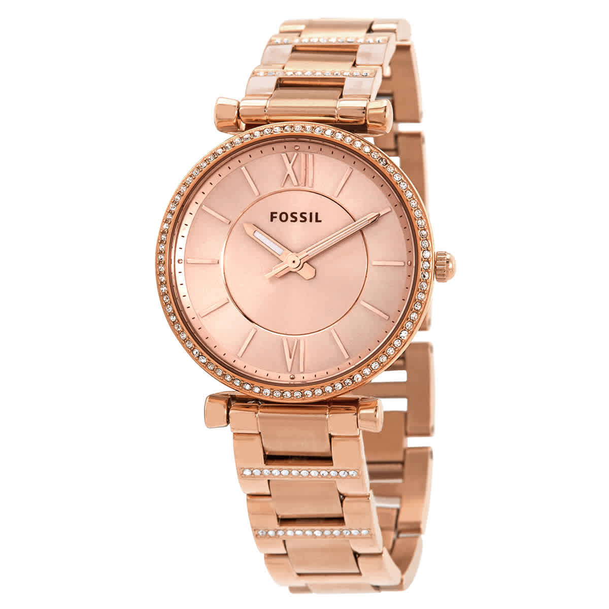 Fossil Carlie Quartz Rose Dial Ladies Watch ES4301 89$
